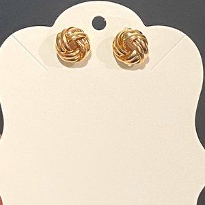 Gold Round Twist Studs